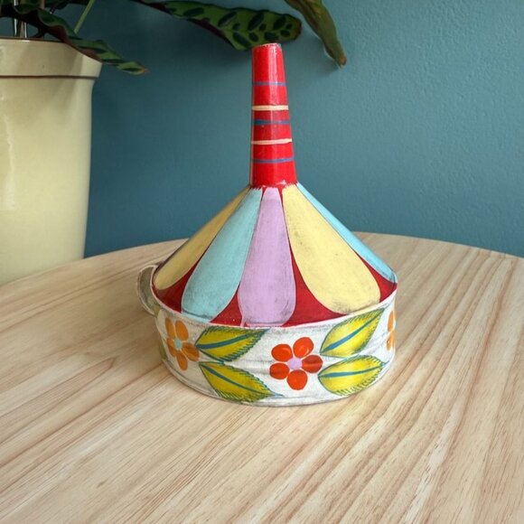 Vintage Tonals Mexican Hand-Painted Funnel By Ser.Mel Tonala Jal Decor - Picture 3 of 9